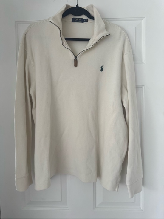 Polo Ralph Lauren Other - Polo by Ralph Lauren Men’s Cream Zip-Neck Sweater with Navy Pony